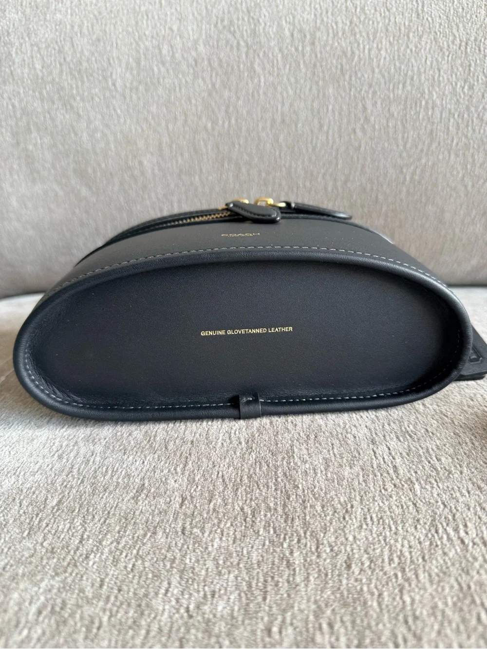 Coach Retail Trail Bag Black Leather Top-Handle Cosmetic Case Crossbody Bag